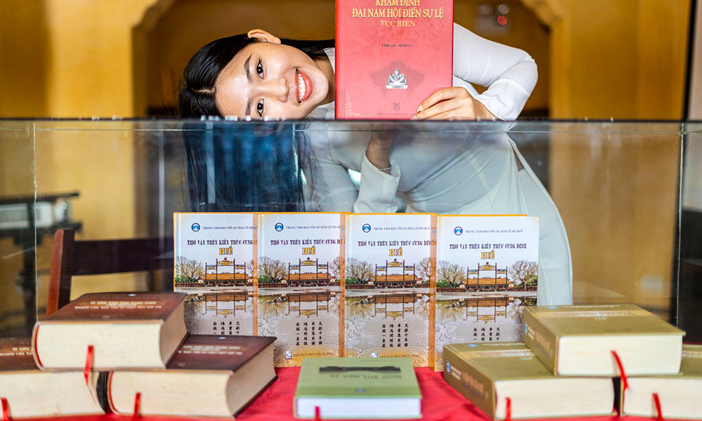 Begin your bookstore visit with Hue’s tranquil ambiance